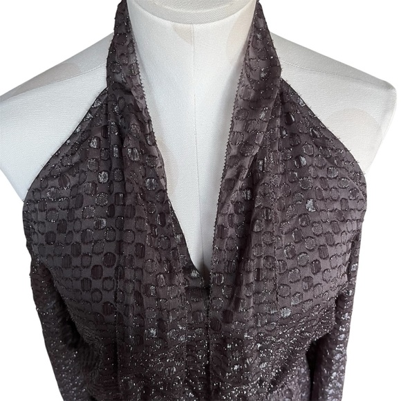 Cooper & Ella Cornelia Tie Dress Brown Metallic XS - Picture 4 of 12